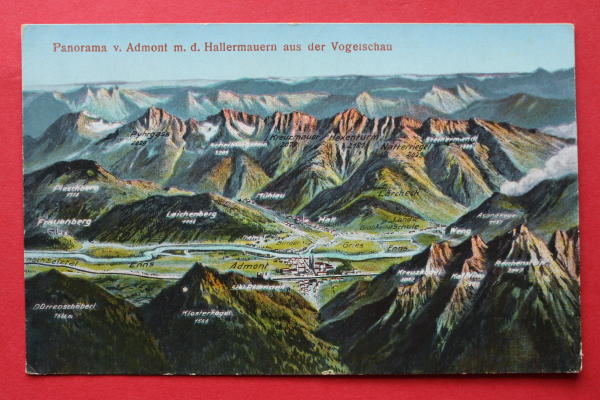 AK Admont / 1920-1940 / Vogelschau / Hallermauern / Enns / Steiermark